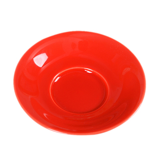 羊脂玉白瓷茶杯托红色小杯垫杯托陶瓷功夫茶具零配茶道防烫隔热垫