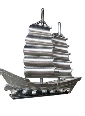 船帆主题不锈钢公园镜面铁艺雕塑