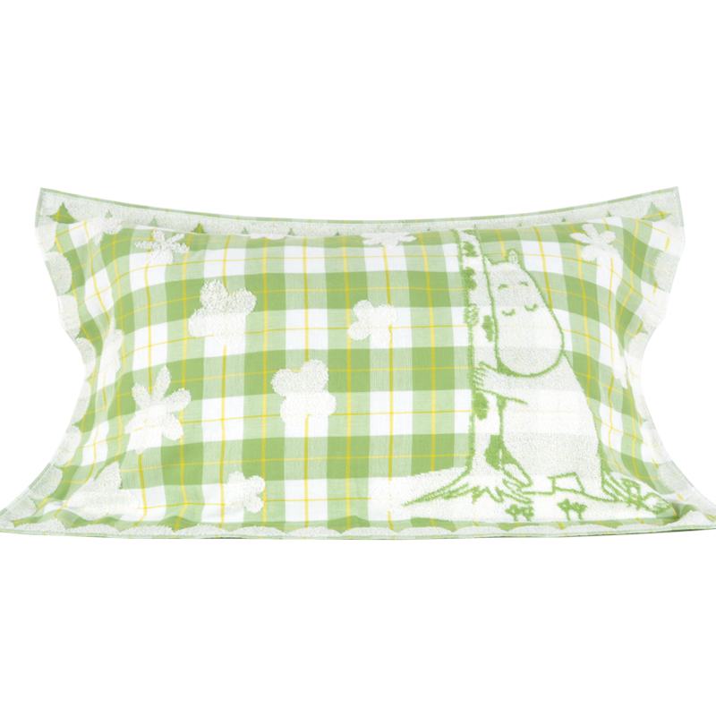 夕才儿美术馆MOOMIN姆明纯棉枕巾纱布毛圈成人单双人情侣款一枚装