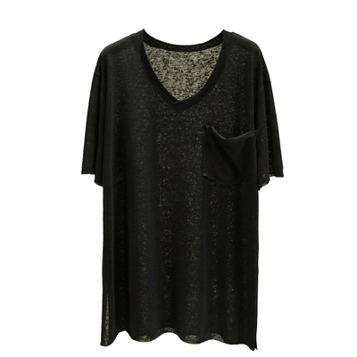 宽松韩版显瘦黑色休闲v领上衣