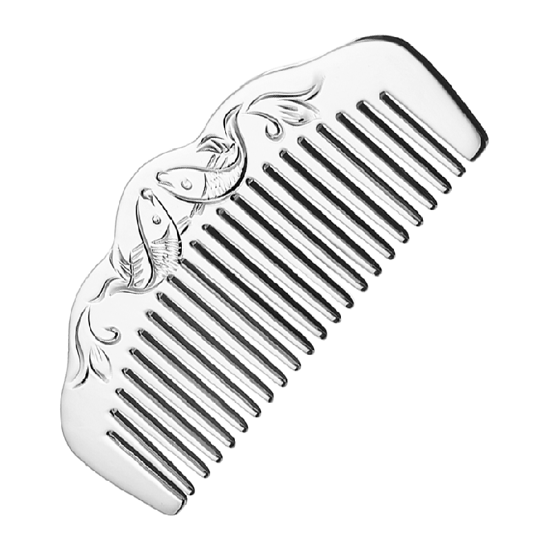 顺钦银楼纯银双鱼梳子发饰礼物