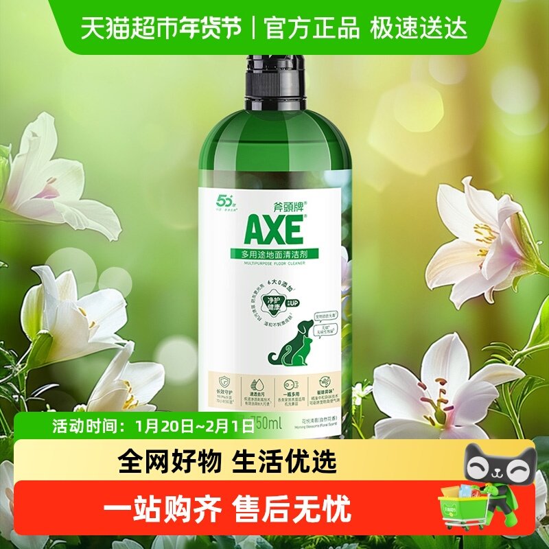AXE/斧头牌多用途地面清洁剂自然花香·花悦清晨750ml净护健康,洗护清洁剂/卫生巾/纸/香薰,地面清洁剂,淘宝优惠券,粉丝福利购,淘宝优惠卷