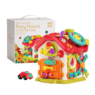 班迪萌婴儿六面体宝宝玩具益智早教形状配对屋蒙氏因果关系忙碌盒