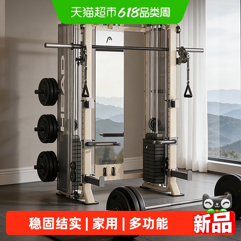 HEAD海德龙门架家用健身房多功能卧推深蹲架飞鸟史密斯机综合训练