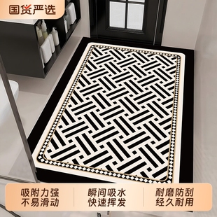 浴室软硅藻泥吸水地垫卫生间洗手台防滑地毯家用厕所速干脚垫厨房