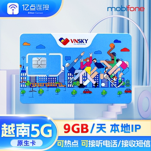 越南电话卡3-30天5G高速流量手机上网芽庄岘港河内MobiFone网络