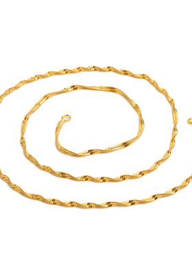 沙金项链女锁骨链99914K首饰饰品