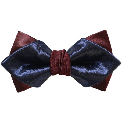 17century藏蓝撞色森系复古领结