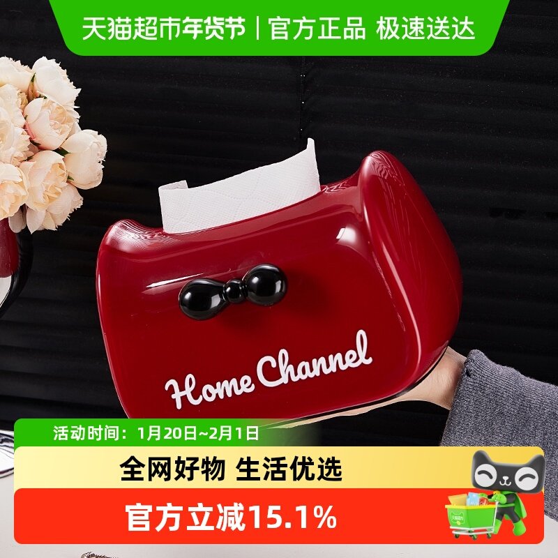 法式蝴蝶结纸巾盒客厅卧室高颜值抽纸盒家用茶几桌面创意餐巾纸盒,收纳整理,纸巾盒,淘宝优惠券,粉丝福利购,淘宝优惠卷