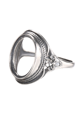 S925银diy纯银镶嵌戒指空托