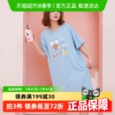 芬腾睡裙少女夏季 甜美可爱卡通可外穿连衣裙 纯棉短袖 睡衣短裙薄款
