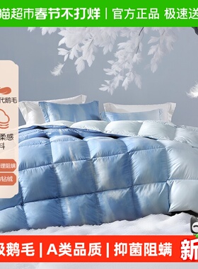 百丽丝家纺被子A类抗菌阻螨升级鹅毛被蓬松保暖防钻绒
