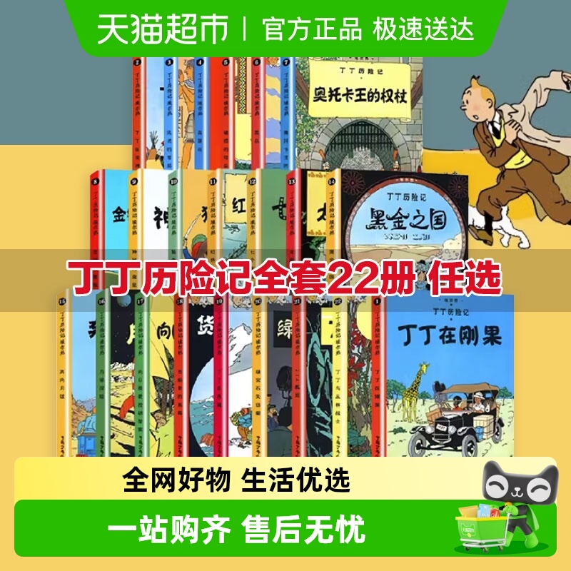 丁丁历险记全套22册大开本漫画书图画书6-12岁儿童绘本读物新华