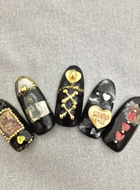 超酷的的复古假指甲贴片 日系复古暗黑风成品新品系列无味时尚