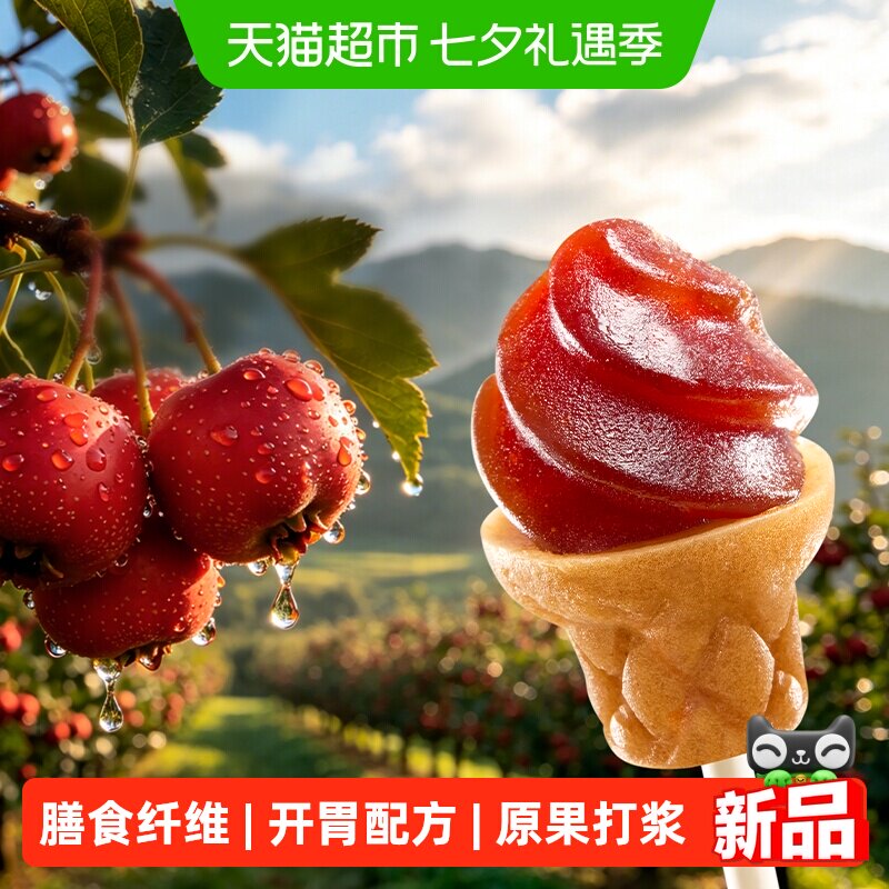 光合星球雪糕筒山楂棒无添加白砂糖儿童营养零食果肉条棒棒糖果糕