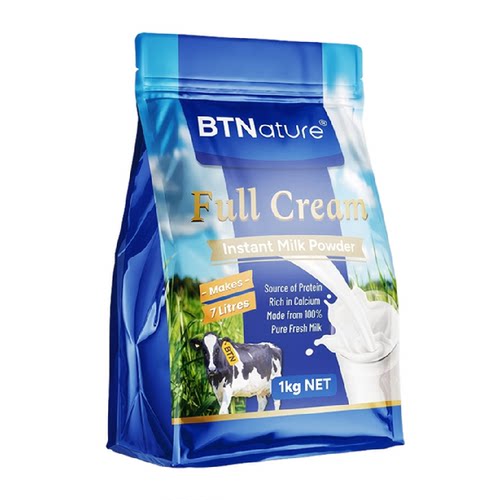 BTNature贝特恩进口全脂袋装奶粉