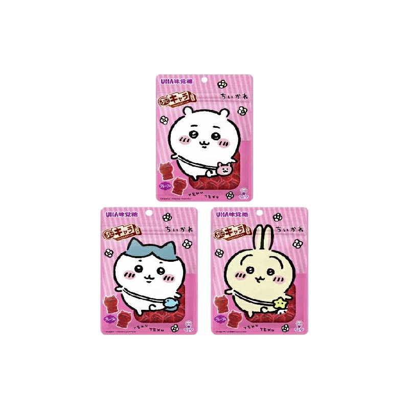 UHA悠哈日本进口吉伊卡哇软糖葡萄味51g*1袋糖果可爱造型零食