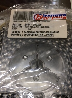 TCSCS1C476MDAR 钽电容 47UF 16V D型 7343-31