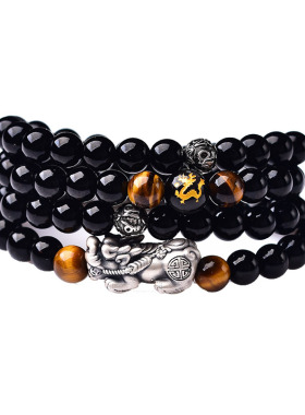 黑曜石貔貅手链情侣生日礼物情侣