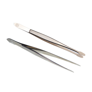 lighthouse德国灯塔原装进口扁平头加长邮票镊子带保护套集邮专用镊子手套豪华高档不锈钢