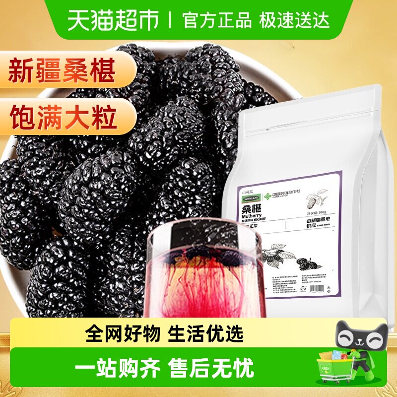 新疆黑桑椹桑葚干果无沙干净免洗大粒新货泡茶男泡酒专用优质桑果