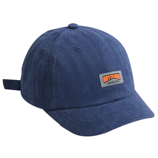 韩版男女春夏短帽檐棒球帽复古时尚潮流贴布寸头短沿软顶鸭舌帽子