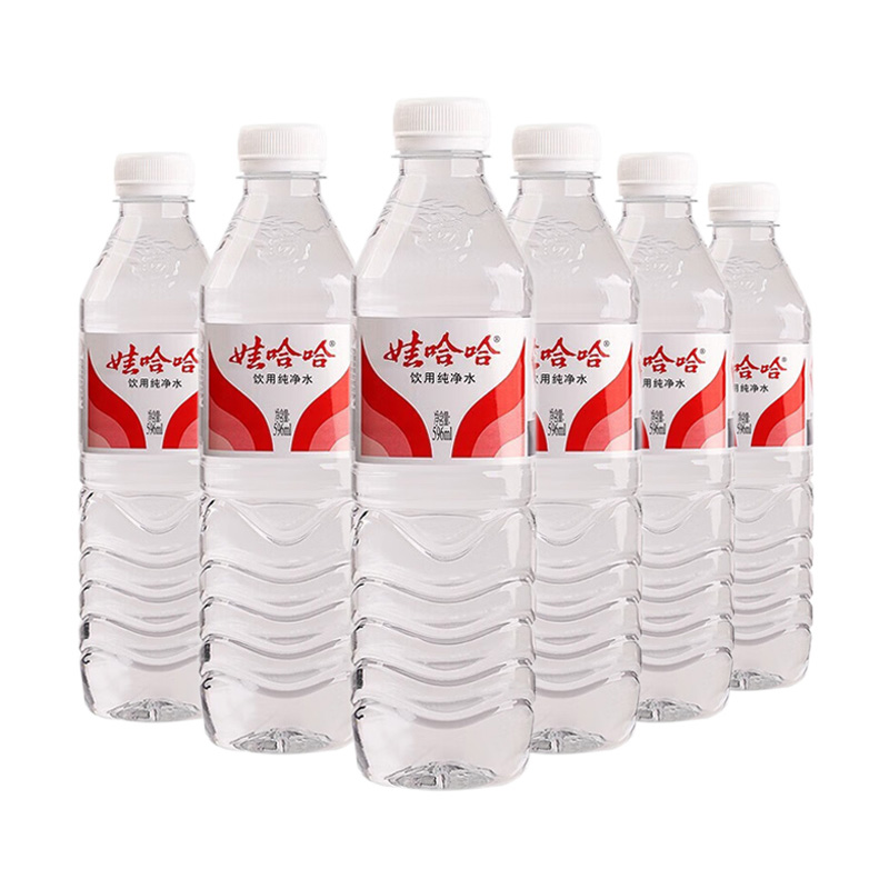 娃哈哈饮用纯净水596ml×6瓶整箱家庭实惠装办公接待用水