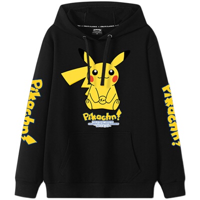 皮卡丘联名卫衣加绒加厚外套冬季