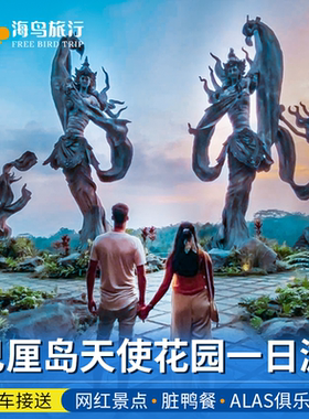 巴厘岛天使花园一日游Taman Dedari网红瀑布梯田秋千骑马包车旅游