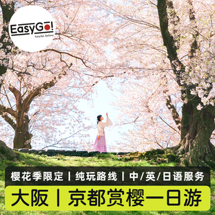 Easygo日本大阪京都赏樱一日游背割堤河津樱宇治胜尾寺箕面大瀑布