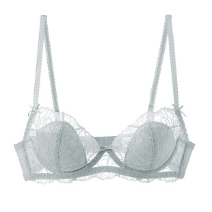 维纳斯祝福夏季薄款性感内衣女小胸聚拢显大法式蕾丝纯欲文胸套装