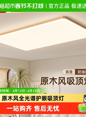 ARROW/箭牌原木风极简主灯现代简约超薄2026新款奶油风客厅吸顶灯