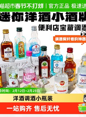 便利店小酒xo白兰地伏特加威士忌朗姆酒小瓶洋酒调酒组合套装基酒