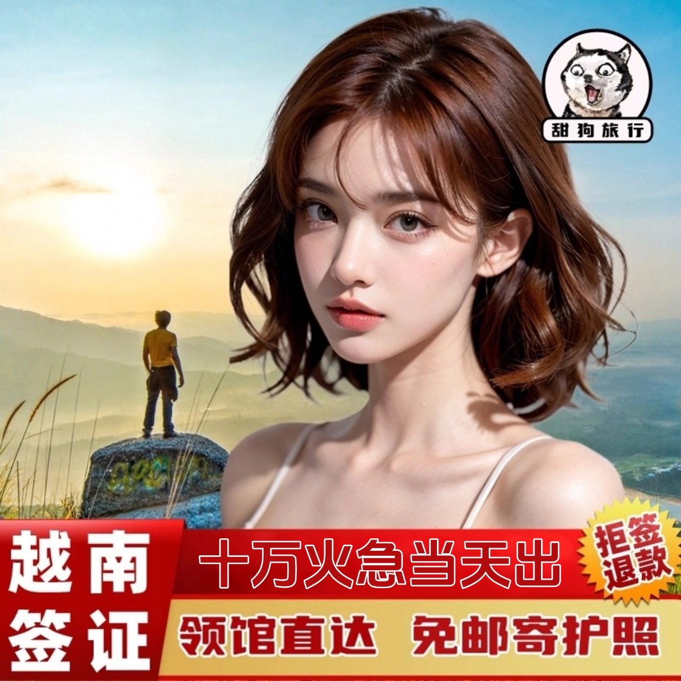 提供护照首页拍照+出发日期即可办理，资料简化+省心省力 另纸签证不限入境口岸 越南驻广州领事馆一手送签，使领馆直达出签快 甜狗旅行专注旅行服务，签证办理+私人定制自由行