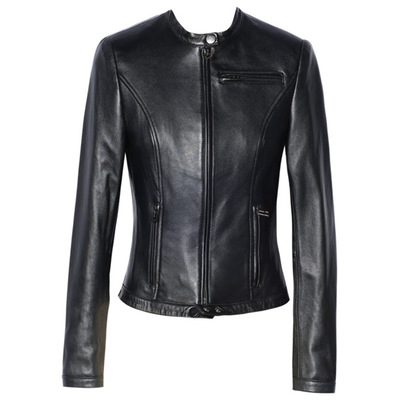 zklin海宁短款皮夹克时尚