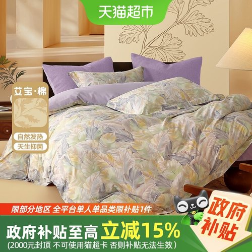 水星家纺磨毛套件艾棉秋冬四件套