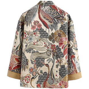 秋冬新品唐装男刺绣 虎山行 中国风国潮牌手工中式盘扣外套男