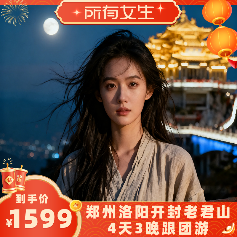 『所有女生直播间』洛阳老君山+龙门石窟+少林寺+清明上河园4日游,度假线路/签证送关/旅游服务,境内跟团游,淘宝优惠券,粉丝福利购,淘宝优惠卷
