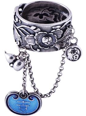 银戒指女纯银原创小众时尚复古