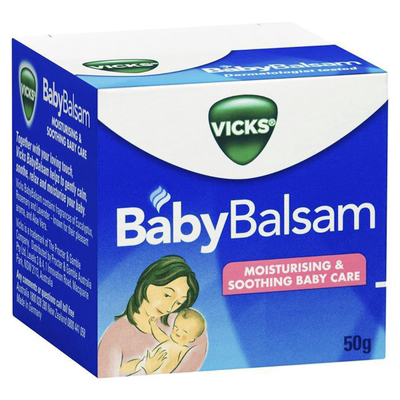 澳洲直邮VICKS Baby balsam 宝宝婴儿童通鼻膏 天然植物舒缓膏50g