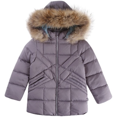 白鸭绒长款羽绒服OK．OU秋冬毛领