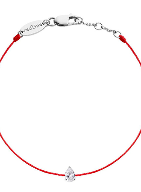 红绳女士克拉水滴形钻石手链