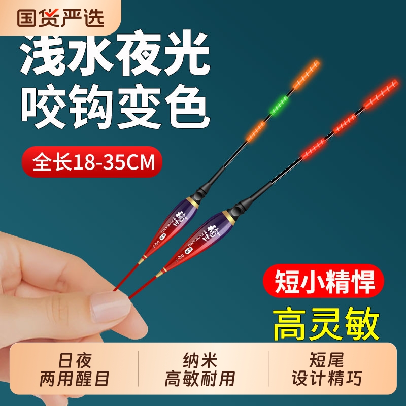 夜光漂浅水夜钓浮漂电子漂加粗醒目近视草洞鲫鱼漂水皮漂鲤鱼L
