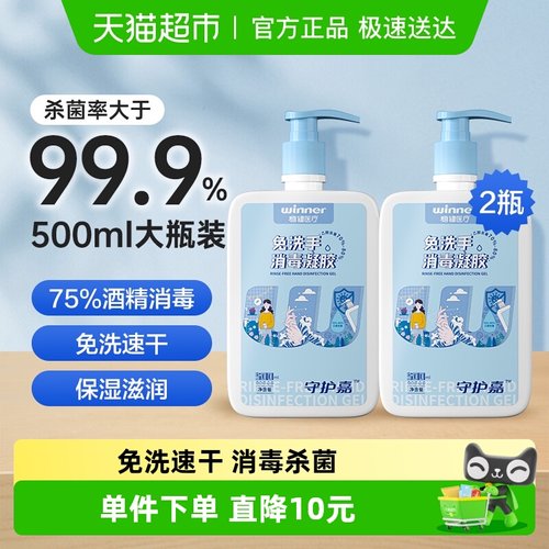 稳健免洗消毒洗手液500ml×2瓶