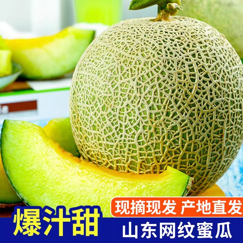 冰淇淋网纹蜜瓜口感脆甜蜜瓜当季整箱装新鲜水果现季黄金蜜瓜正宗