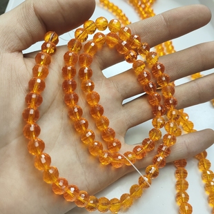 m202卡8橘色96面地球水晶一条