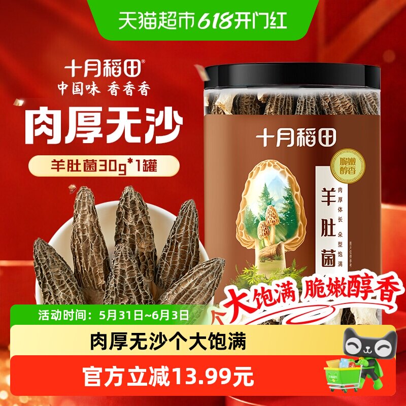 十月稻田羊肚菌5-7cm大个装无沙云南特产煲汤新鲜汤料包