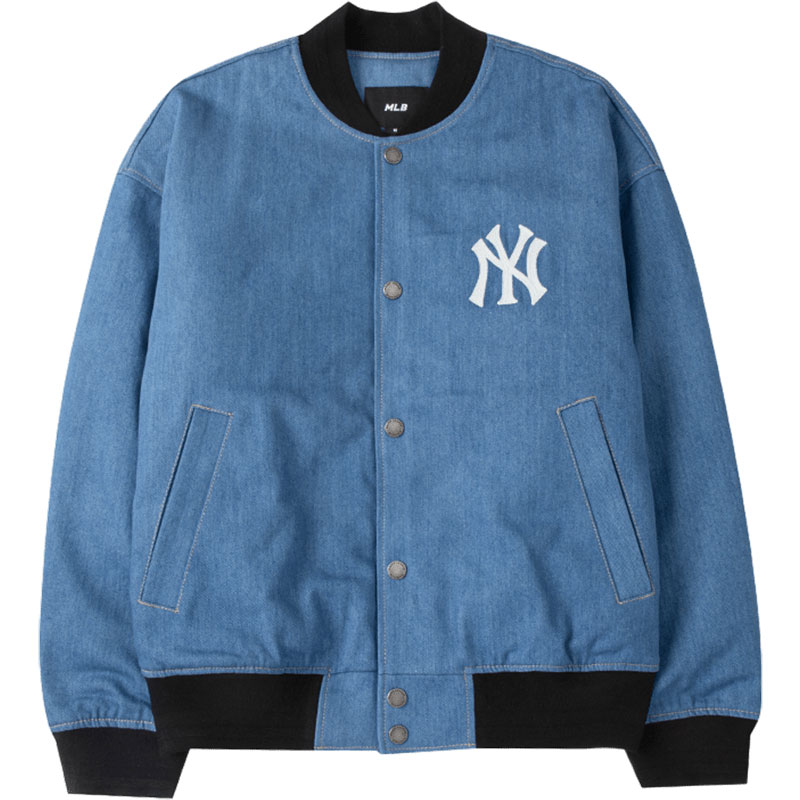 【自营】MLB男女复古牛仔外套NY标运动服休闲时尚夹克3ADKR0134