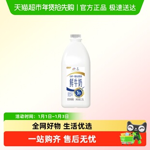伊利鲜牛奶1.5L*2大桶装巴氏杀菌新鲜生牛乳营养早餐奶低温鲜奶
