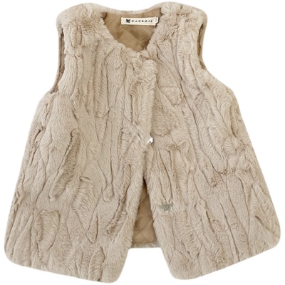 女童宝宝坎肩保暖背心内搭仿皮草